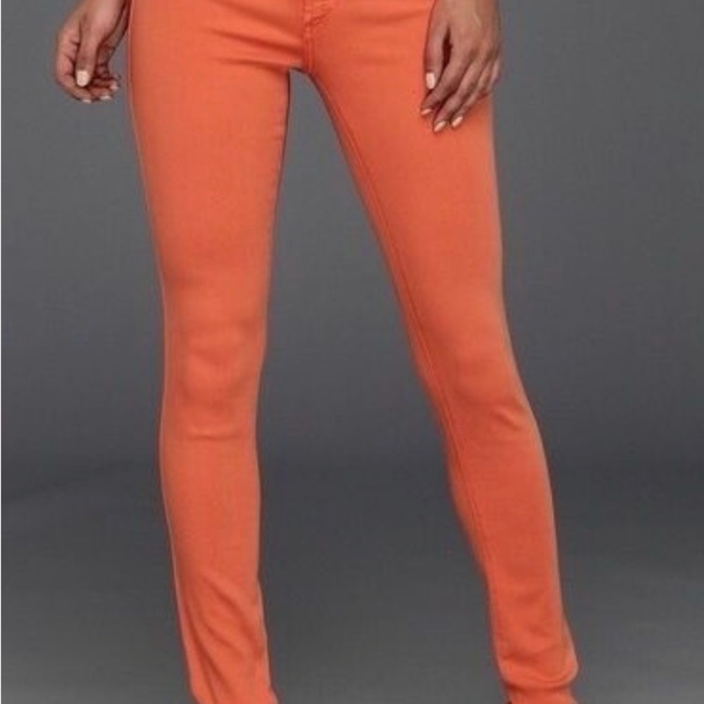 James Jeans Womens Twiggy Legging Skinny Jeans Apricot Orange Mid Rise size 27